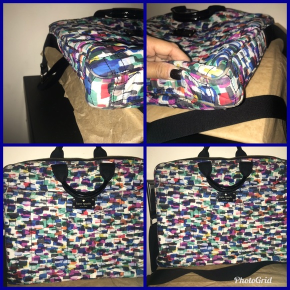 💯%Authentic Kate Spade ♠️ Multicolor Computer Bag - Picture 2 of 8